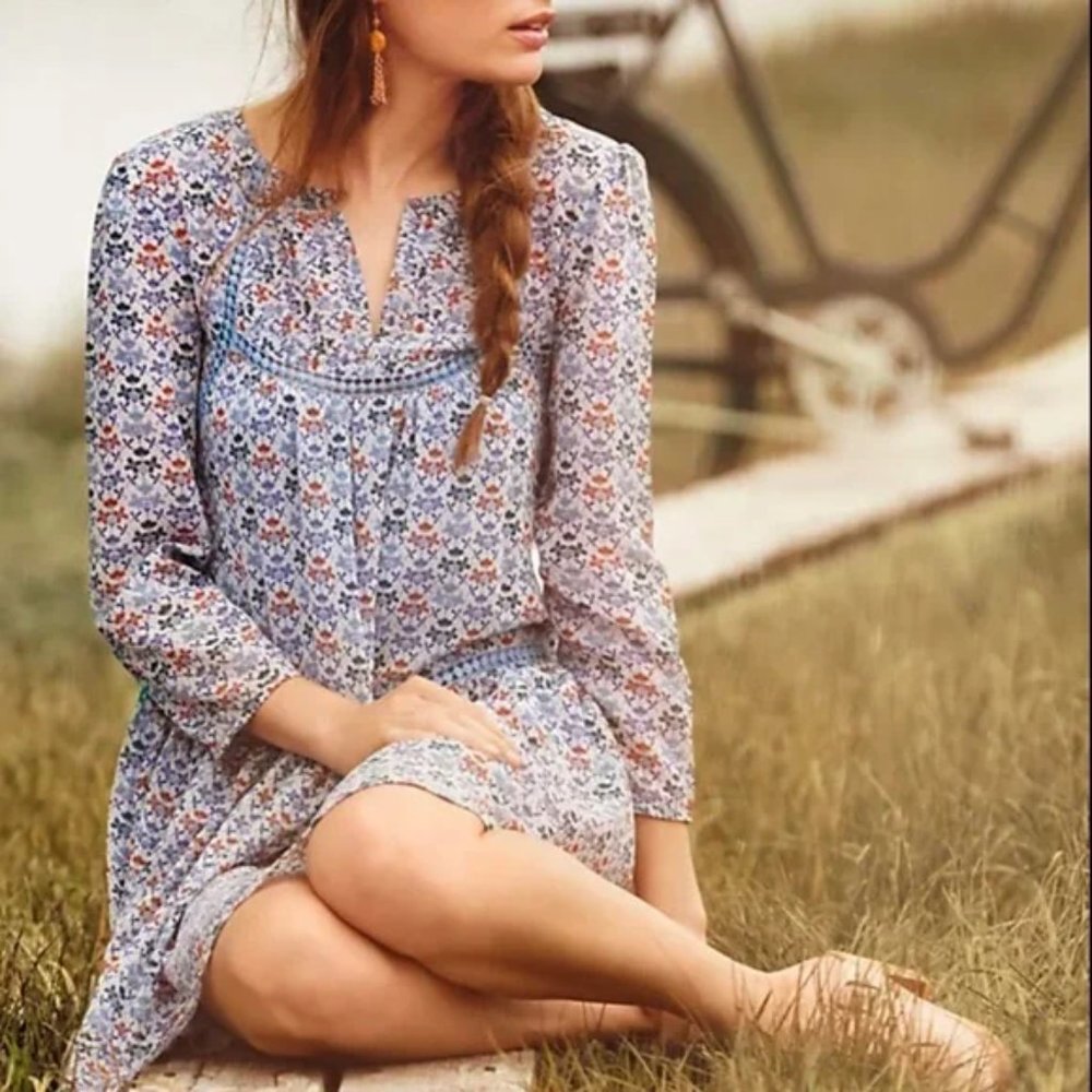 Anthropologie Holding Horses Betony Swing Prairie Floral Print Dress  4